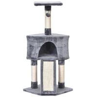 PawHut Ansamblu pana la 5 kg, Franghie Sisal, Gri 40x40x98cm(m-4)