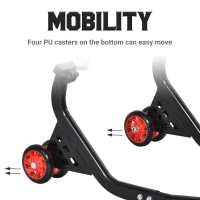 DURHAND Stender spate Universal de Ridicare pentru Motociclete pana la 200 kg, Negru(m-6)