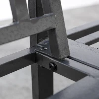 Outsunny Set 2 Scaune cu Masuta de cafea si gaura pentru Umbrela in metal, Negru(m-10)