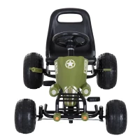 Homcom Go-Kart per Bambini a Pedali, Verde e Nero(m-4)