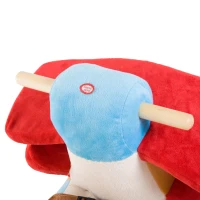 HOMCOM Avion Balansoar din Plus Moale Captusit si Lemn Masiv cu Centura de Siguranta(m-9)