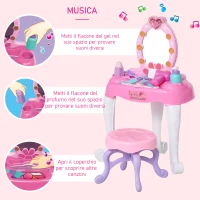 HOMCOM Set Make Up jucarie accesorii pentru machiaj pentru fetite 3+ ani  roz(m-5)