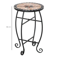 Outsunny Masuta de Gradina si Exterior din Metal si Ceramica Neagra si Portocalie(m-3)