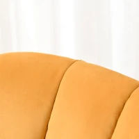 HOMCOM Fotoliu din Catifea pentru Sufragerie Fotoliu scaun pentru Dormitor Galben(m-8)