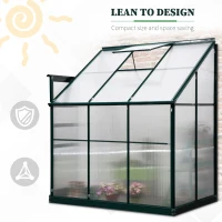 Outsunny Sera de Gradina din Policarbonat cu Fereastra si Usa glisanta(m-4)