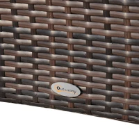 Outsunnt Masuta e Gradina in PE Rattan cu Raft Inferior,Maro,150x85x74cm(m-6)