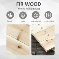 Outsunny Pasarela curbata cu balustrada, Lemn, 228x75x110cm, Bej(m-5)