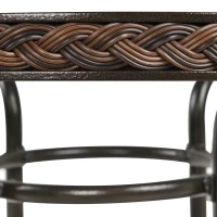 Outsunny Masuta Rotunda de Exterior din Ratan Maro cu Orificiu pentru Umbrela(m-9)