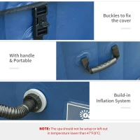 Outsunny Hidromasaj Gonflabil 100 Jeturi Incalzire 40° C pentru 2-4 Persoane(m-7)