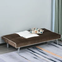 HOMCOM Canapea extensibila Rabatabila cu Structura din Lemn Maro 170 x 76 x 72,5cm(m-2)