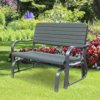 Outsunny Bancuta Balansoar de Gradina din Metal si Plastic Gri(m-2)