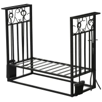 HOMCOM Suport lemne 4 scule din otel Max. 100kg negru(m-1)