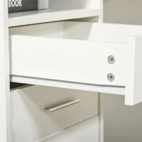 HOMCOM Birou modern pentru birou cu 4 sertare compartiment deschis din lemn alb(m-6)