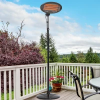 Outsunny Lampa Sistem de Incalzire pentru Extern 2000W Negru 180-210cm(m-1)