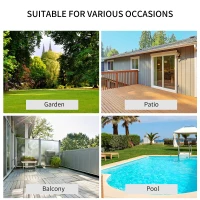 Outsunny Set Mobilier de Exterior Lounge de Gradina din Metal Alb si Albastru(m-7)