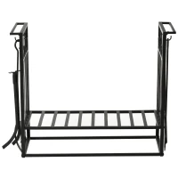 HOMCOM Suport lemne 4 scule din otel Max. 100kg negru(m-4)