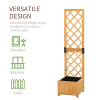 Outsunny Jardiniere din Lemn Impletit pentru Gradina Ghiveci pentru Plante Cataratoare(m-4)