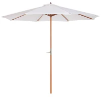 Outsunny Umbrela cu Stalp de Lemn Rezistent la razele UV bej Φ270 x 250A cm(m-1)