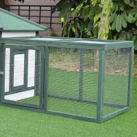 PawHut cotet de gaini, lemn 196x76x97cm, alb/verde(m-9)