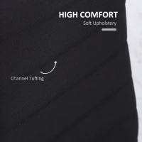 HOMCOM Set 4 scaune captusite pentru camera de zi, moderne, din metal si material textil Negru(m-4)