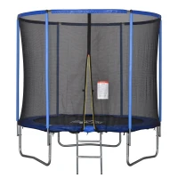 HOMCOM Trambulina elastica pentru Copii si Adulti, cu Plasa de siguranta Φ244cm(m-1)