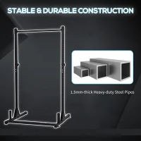 HOMCOM Suport pentru Haltere cu Inaltime Reglabila pe 32 Niveluri de 26-196cm Statie Fitness din Otel - Negru(m-5)