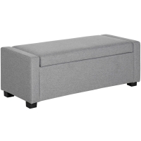 Banca dormitor HOMCOM cu Compartiment de Depozitare din Tesatura, 120x50x44cm - Gri