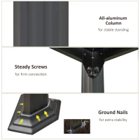 Outsunny pergola cu trapa pentru foisor gradina 3.48x3m, gri(m-6)