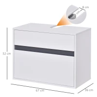 HOMCOM Dulap masca pentru chiuveta din MDF alb pentru baie cu 2 sertare 67 x 36 x 52 cm(m-3)