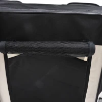 PawHut Box per Animali Cani Gatti recinzione per Cuccioli pieghevole, bianco-nero, 125x48x58cm(m-7)