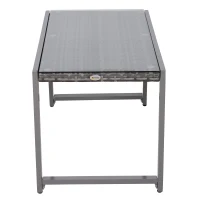 Outsunny Set Mobilier pentru Extern Canapea si Fotolii cu Masuta in PE Rattan si Aluminiu Gri(m-6)
