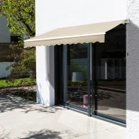 Outsunny Copertina Soare de Exterior cu Brate 3.5x2.5m Reglare cu Manivela(m-2)
