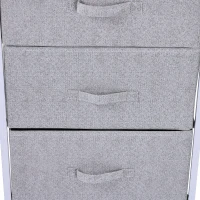 Homcom Mobila Container cu 4 Sertare din Lin Panou Sasiu in Otel Vopsea Praf Raft Superior in MDF Max:25 kg 45x30x92cm(m-8)