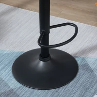 HOMCOM Set de 2 Scaune de Bar cu Înălțime Reglabilă, Bază Metalică și Șezut din Catifea, 51.5x57.5x93-114.5 cm, Gri(m-10)