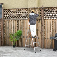 HOMCOM Scara Profesionala din Aluminiu cu 5 Trepte Pliabila si Economie de Spatiu(m-2)