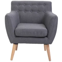 HOMCOM Scaun Fotoliu de Design Dormitor Salon Moderna Gri(m-4)