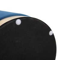 Homcom Pouf Taburet de Design Rotund din Catifea Albastra cu Fundal Auriu Ф36x42cm(m-9)