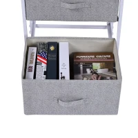 Homcom Mobila Container cu 4 Sertare din Lin Panou Sasiu in Otel Vopsea Praf Raft Superior in MDF Max:25 kg 45x30x92cm(m-11)