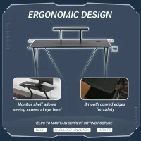 HOMCOM birou gaming pentru computer, 106x60x93.5 cm(m-6)