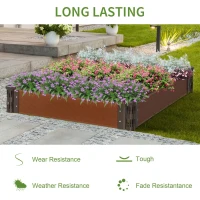 Outsunny Pat pentru Plante si Legume in aer liber de Gradina in HDPE, Maro(m-6)