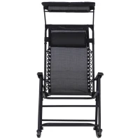 Outsunny, scaun de tip balansoar, 105x64x125cm, negru(m-4)