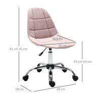 Vinsetto Scaun Pivotant pentru Birou Ergonomic Reglabil Roz(m-3)