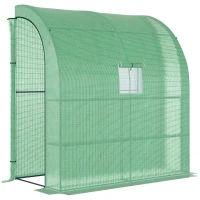 Outsunny Sera de Perete cu 2 Rafturi pentru Plante si Flori din Otel si PE, 200x100x213cm - Verde(m-1)
