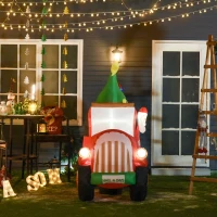 HOMCOM Camion Gonflabil de Craciun 15 lumini LED brad, rezistent la apa IP44(m-4)