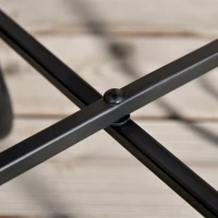 Outsunny Masuta de Gradina si Exterior din Metal si Ceramica Neagra si Portocalie(m-6)