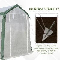 Outsunny Sera de Gradina Folie din PE cu 4 Ferestre, 240x180x200cm(m-5)