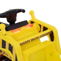 Homcom Excavator Jucarie de Calarit cu Lopata si Grebla Electrica pentru Copii Galben(m-9)