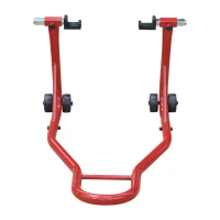HomCom Cavalletto Supporto per Moto Posteriore Con Doppio Tipo di Accessori in Acciaio, Rosso(m-8)