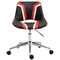 HOMCOM Scaun de Birou Pivotant si Reglabil Stil Gaming, din Piele Ecologica(m-4)