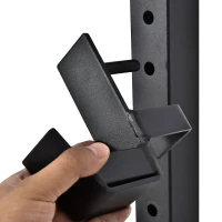 HOMCOM Suport pentru Haltere cu Inaltime Reglabila pe 32 Niveluri de 26-196cm Statie Fitness din Otel - Negru(m-8)